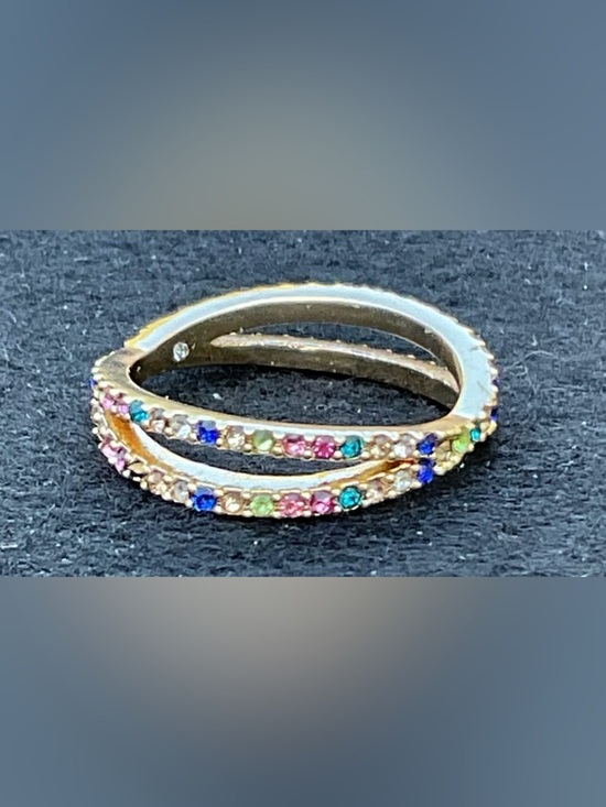 BaubleBar Jewelry - BaubleBar Maria Lola Style Rainbow Pavé Crystal Wrap Ring Gold Luxe Elegant Rare